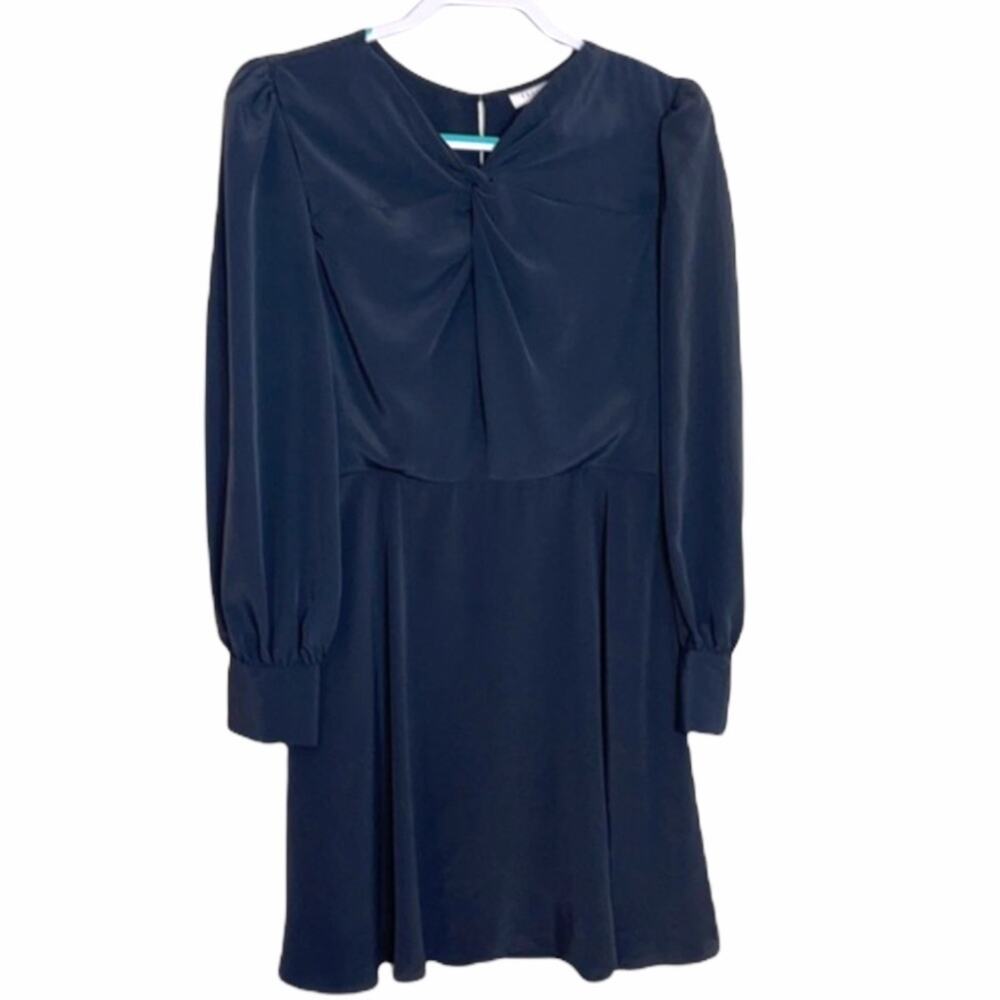 Topshop Black Twist front Split Back Dress Size 8